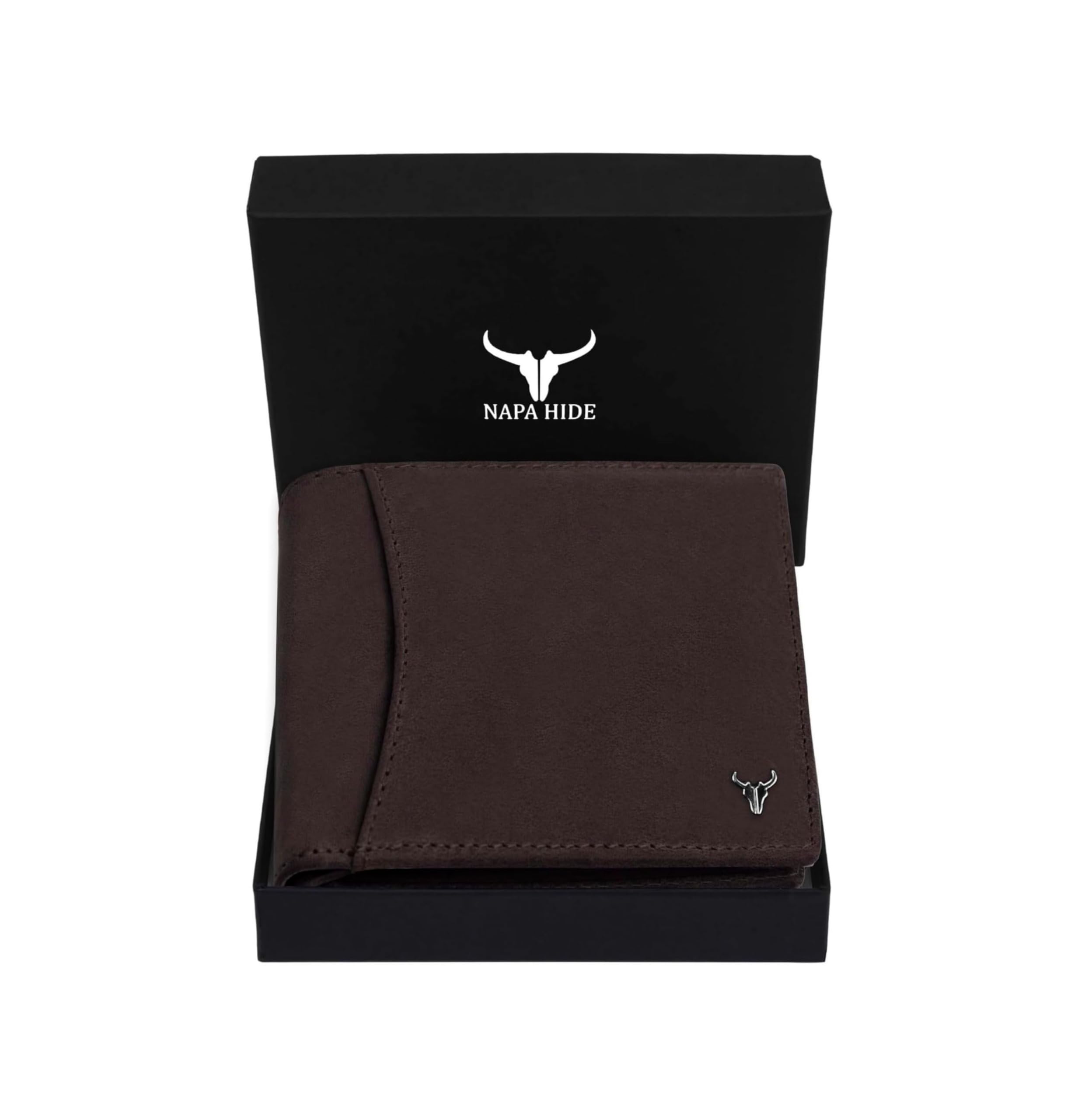 napa hide Top Grain Genuine Leather Wallet for Men (BROWNHUNTER)-picture-44
