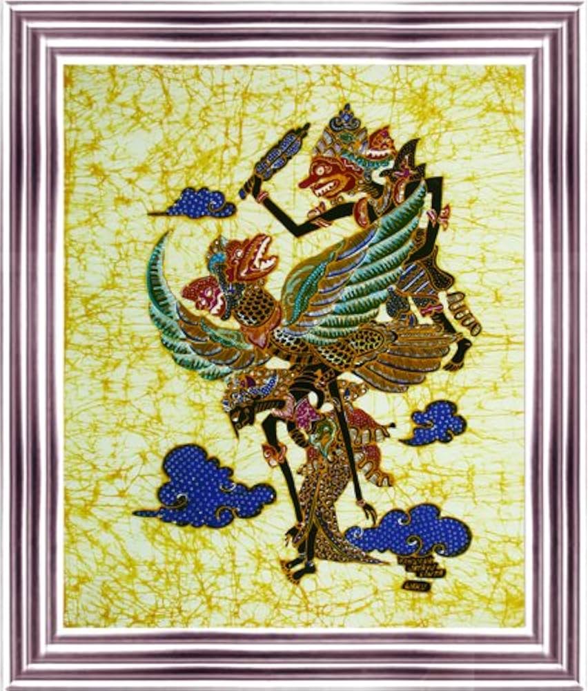 オールドバティック　手描き(8427) Amazon.co.jp: 元バティックアートペイントonコットン生地