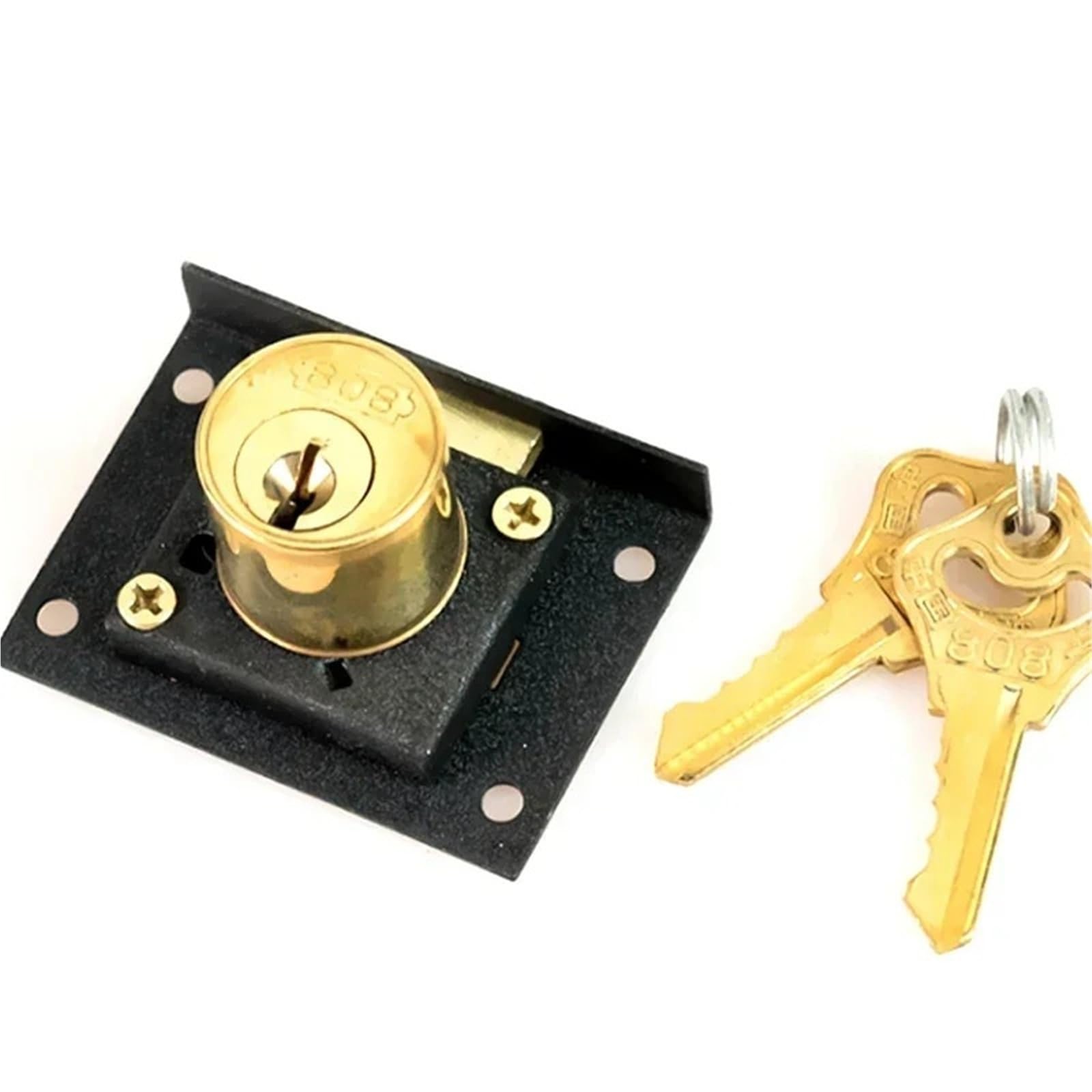 Zamek do szuflady, 22 mm, 16 mm, do domu, szafy, na biurko, do szkoły, szuflady, biura, szafy, szafy na ubrania, drzwi, mebli, hadrware MX08, 1 sztuka (22 mm, złote różnice kluczy)