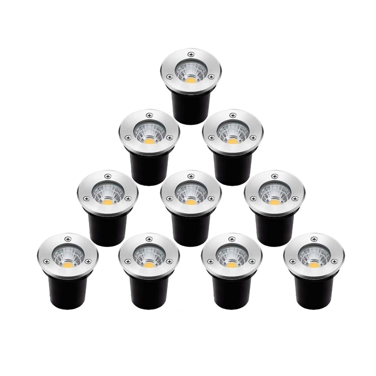 Quadratisches Boden-Landschaftslicht - Unterirdisches Außenlicht, Led-Außenstrahler, wasserdichte Ip66-Landschaftslichter, Unterirdisches Außenlicht, Für Terr (Warmweiß 5 W)