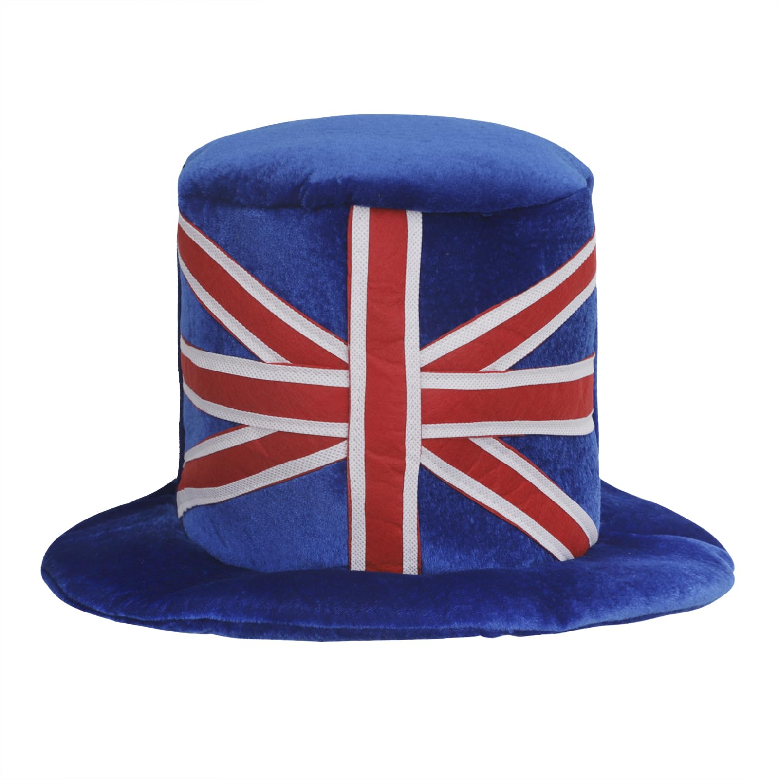 GREUS National Flag Velvet Top Hat Funny Carnival Hat Plush Costume High Top Hat Vintage Top Hat for Halloween Dress up Party