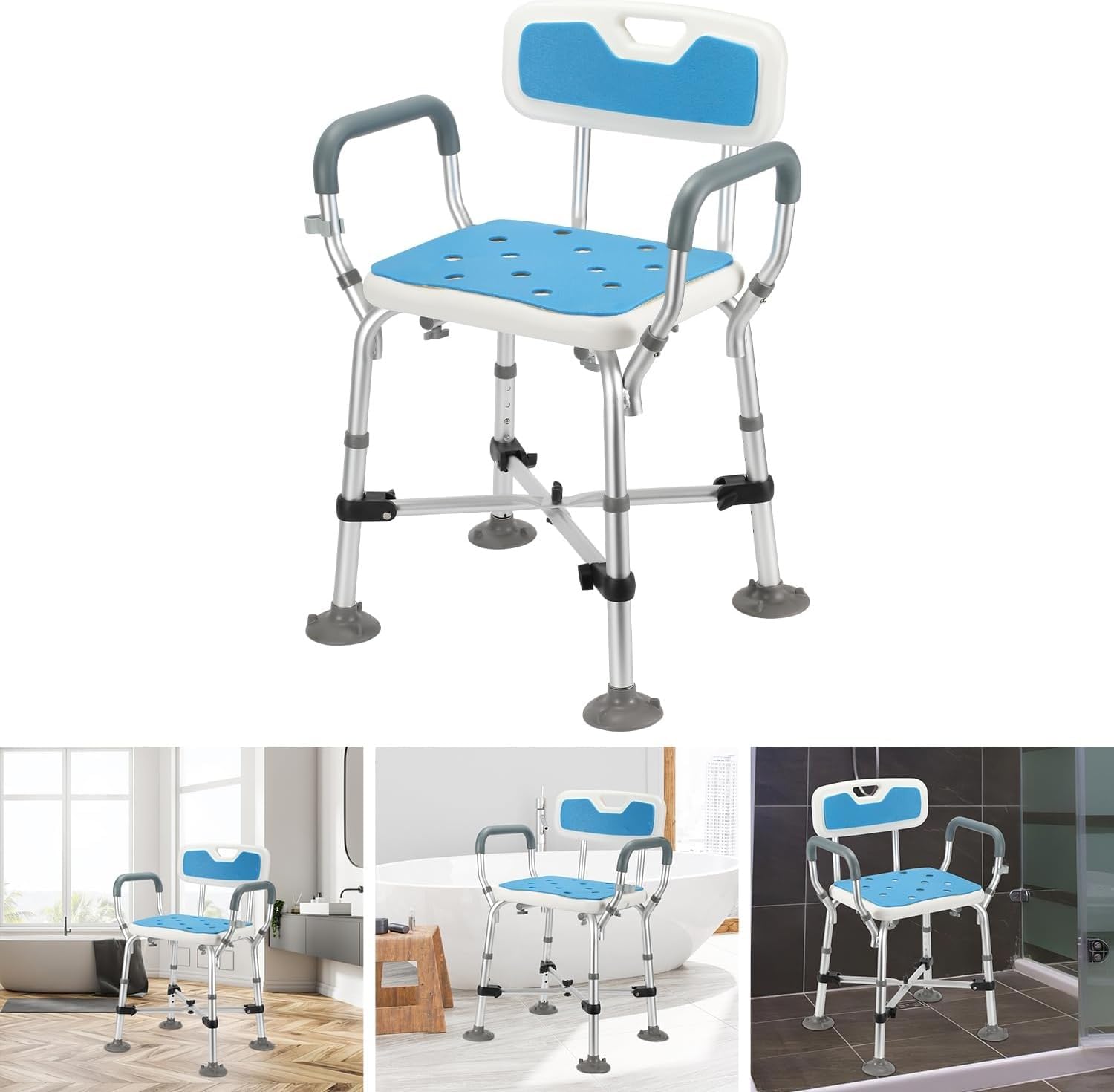 Chaise de douche réglable pour sécuriser le bain des personnes âgées