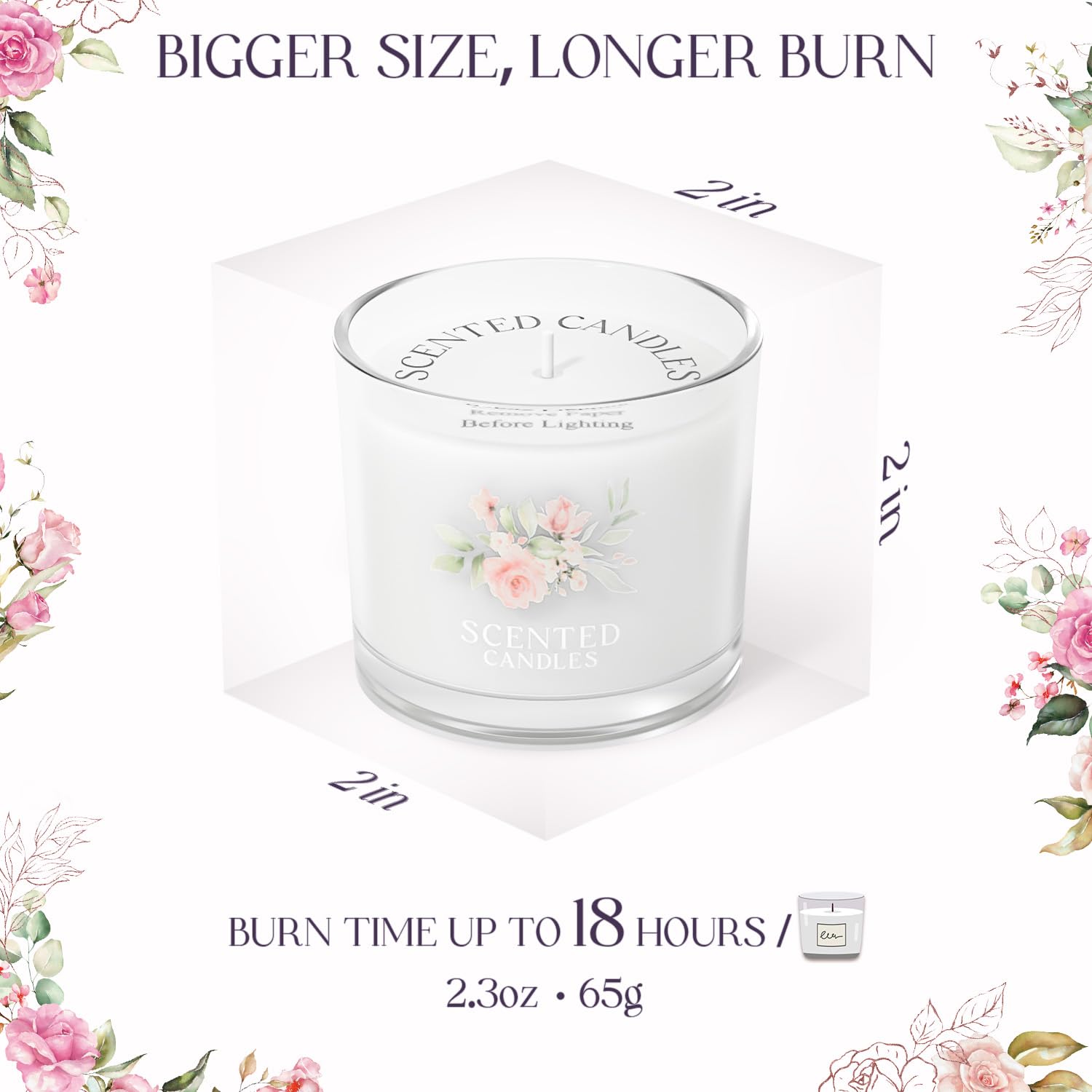 Scented Candles, Scented Candle Gift Set for Stress Relief, 3 Votive Candles for Women and Men, Birthday Candle Gifts for Women, Christmas Candles for Women (Pink + Purple + White, 7 oz)