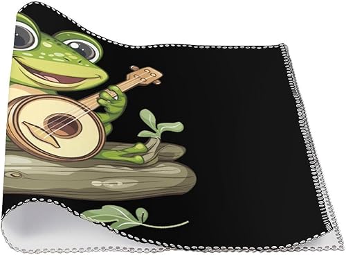 Miniatura 3 de Frog Playing Banjo On Log Placemats Set of 6 Resistant Table Mats Washable Place Mats for Dinner Party Table Decoration