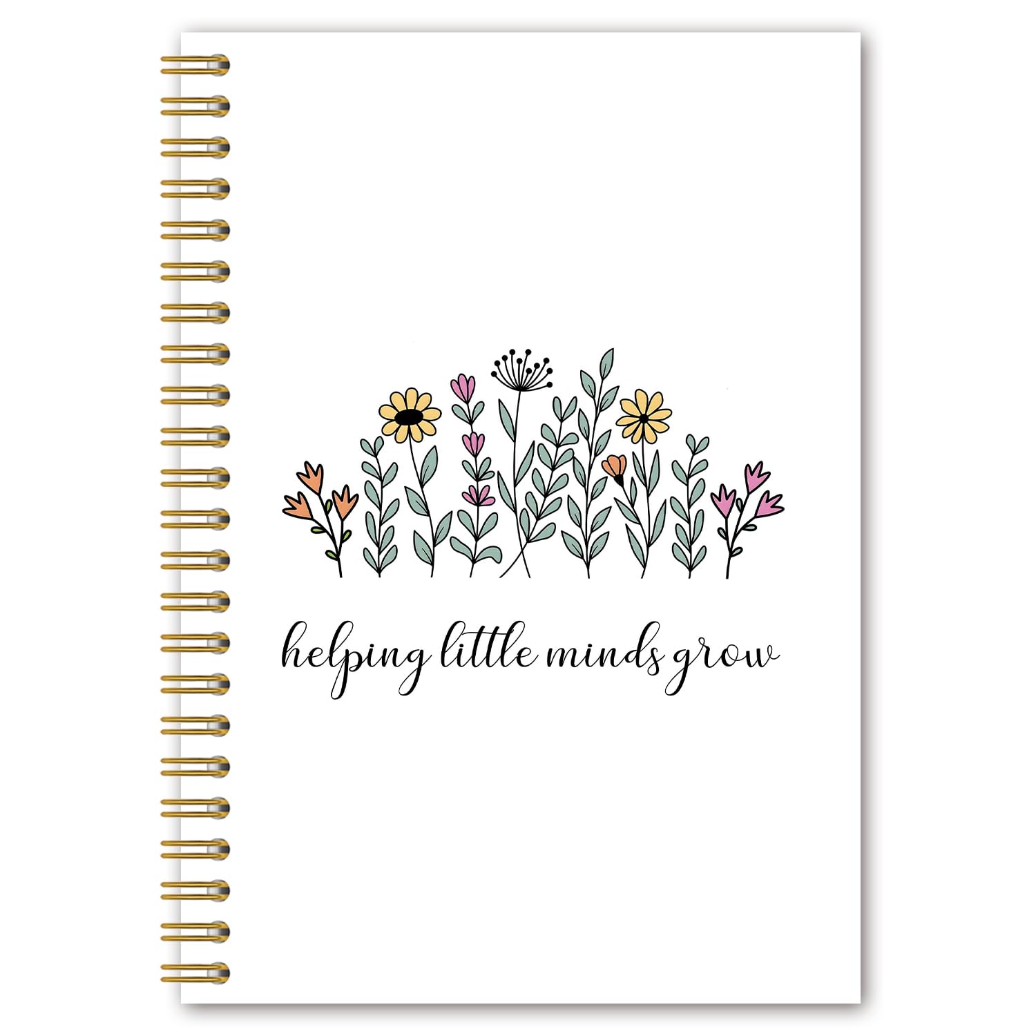 Carnet à spirale pour enseignant floral, cahier de notes de maternelle - 7