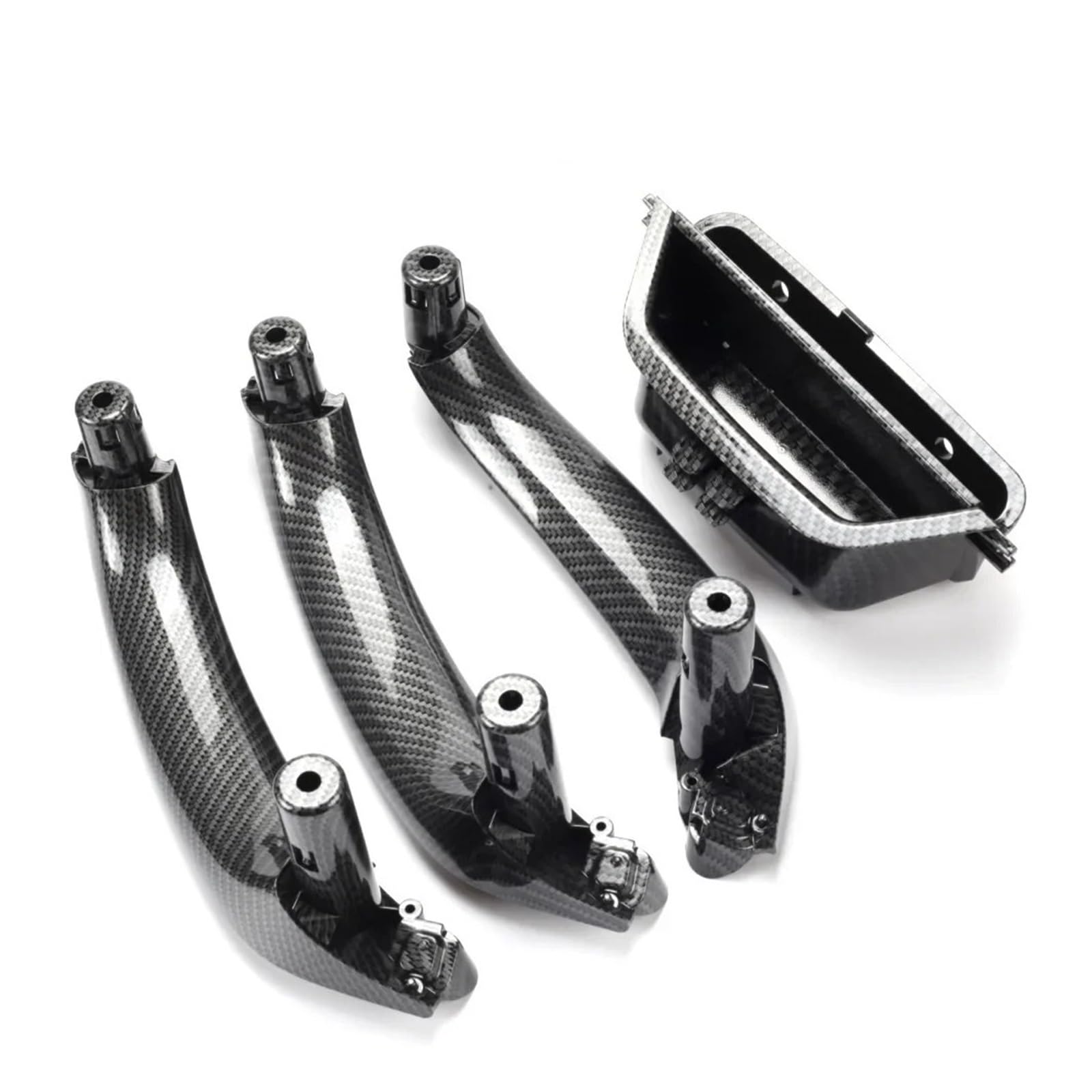 HTUHBCX Interior Door Handle for X3 for X4 F25 F26 2010-2016 LHD RHD Car Front Left Door Inner Handle Pull Trim Interior Panel 51417250307(RHD Carbonfiber Set)