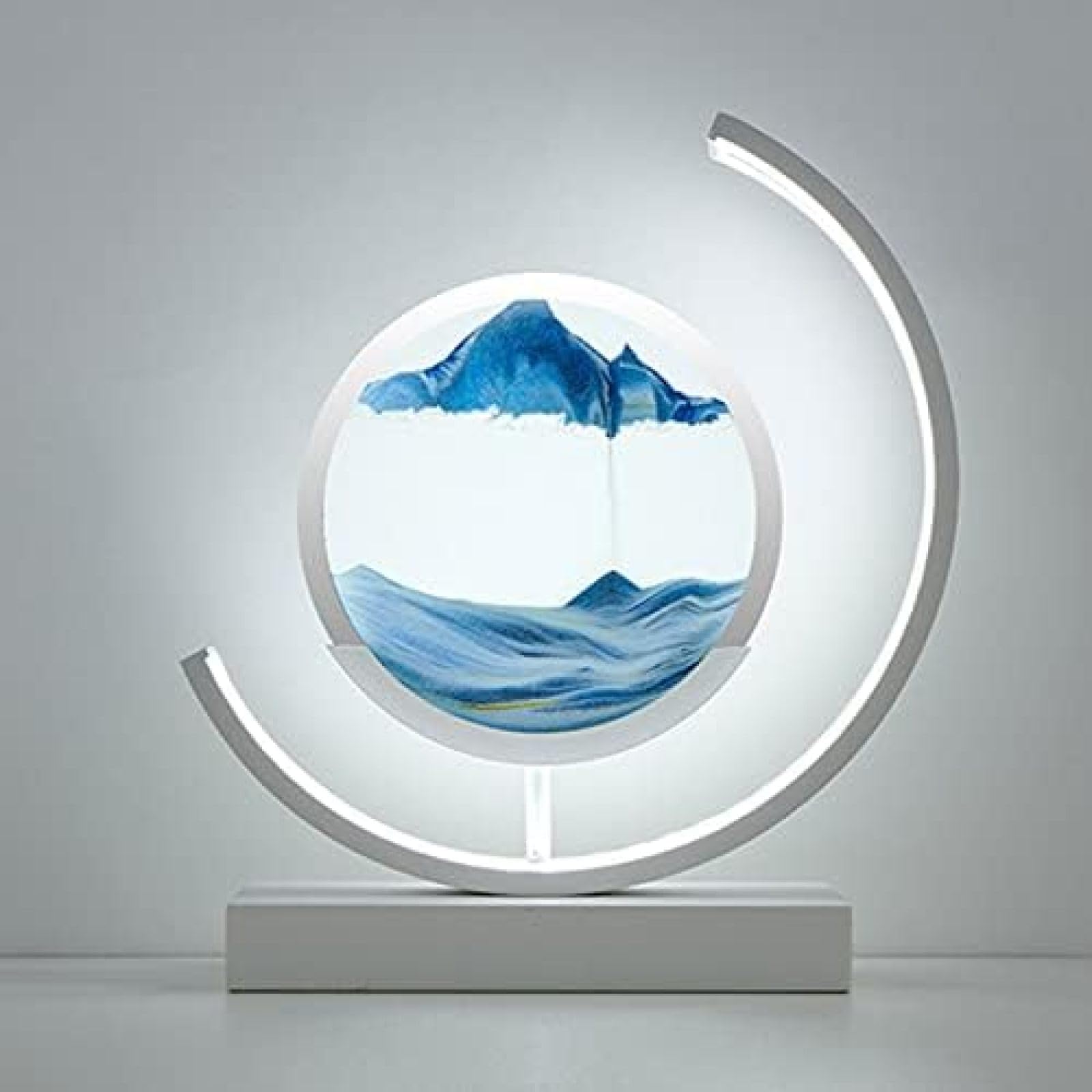 Piaski Czasu Lampa 3D Sand Art Płynny Ruch, Sztuka Kinetyczna Ruchome Piaski Malowanie Światłem LED 3D Deep Sea Sandscape In Motion Display Płynąca Ramka Z Piasku Dla Nauczycieli Dzieci Home Offic