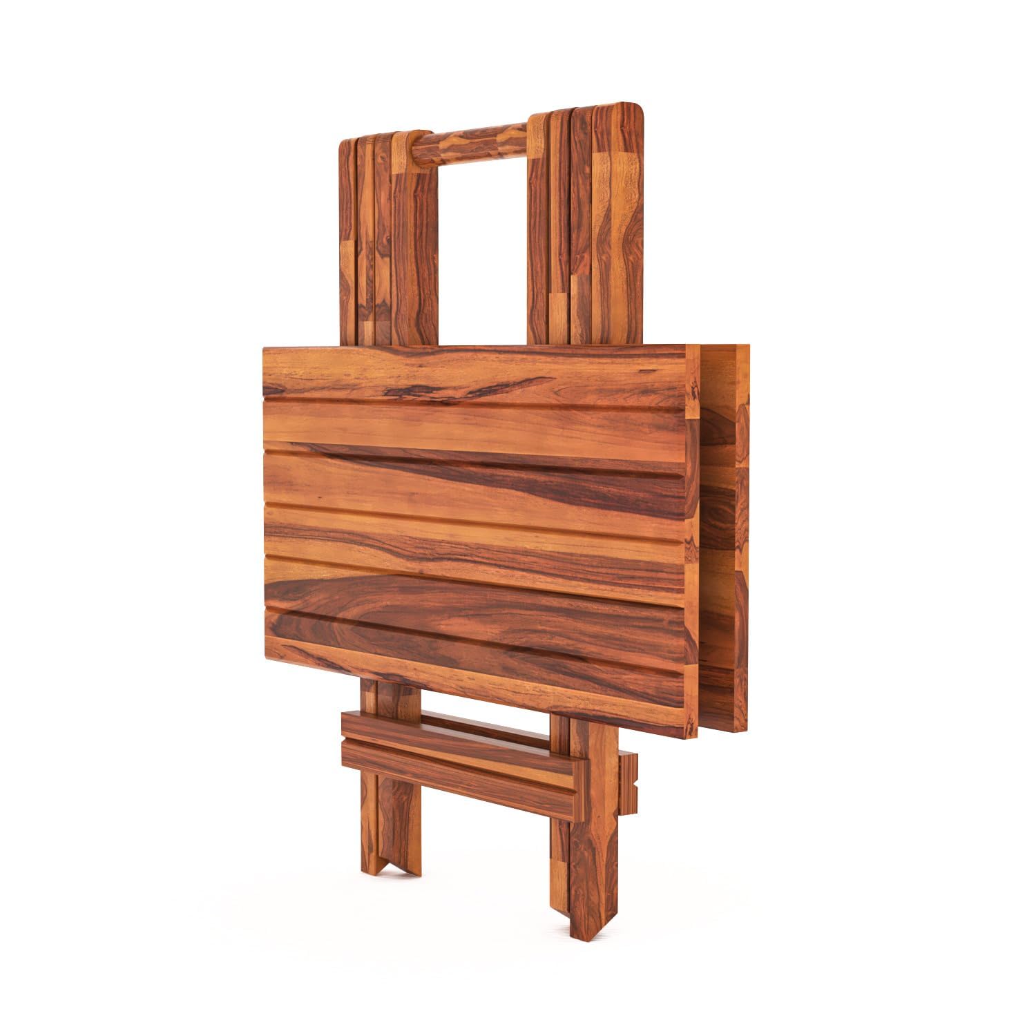Furniture Foldable Wooden Coffee Table Stool for Home Garden Outdoor Living Room (Brown) 2