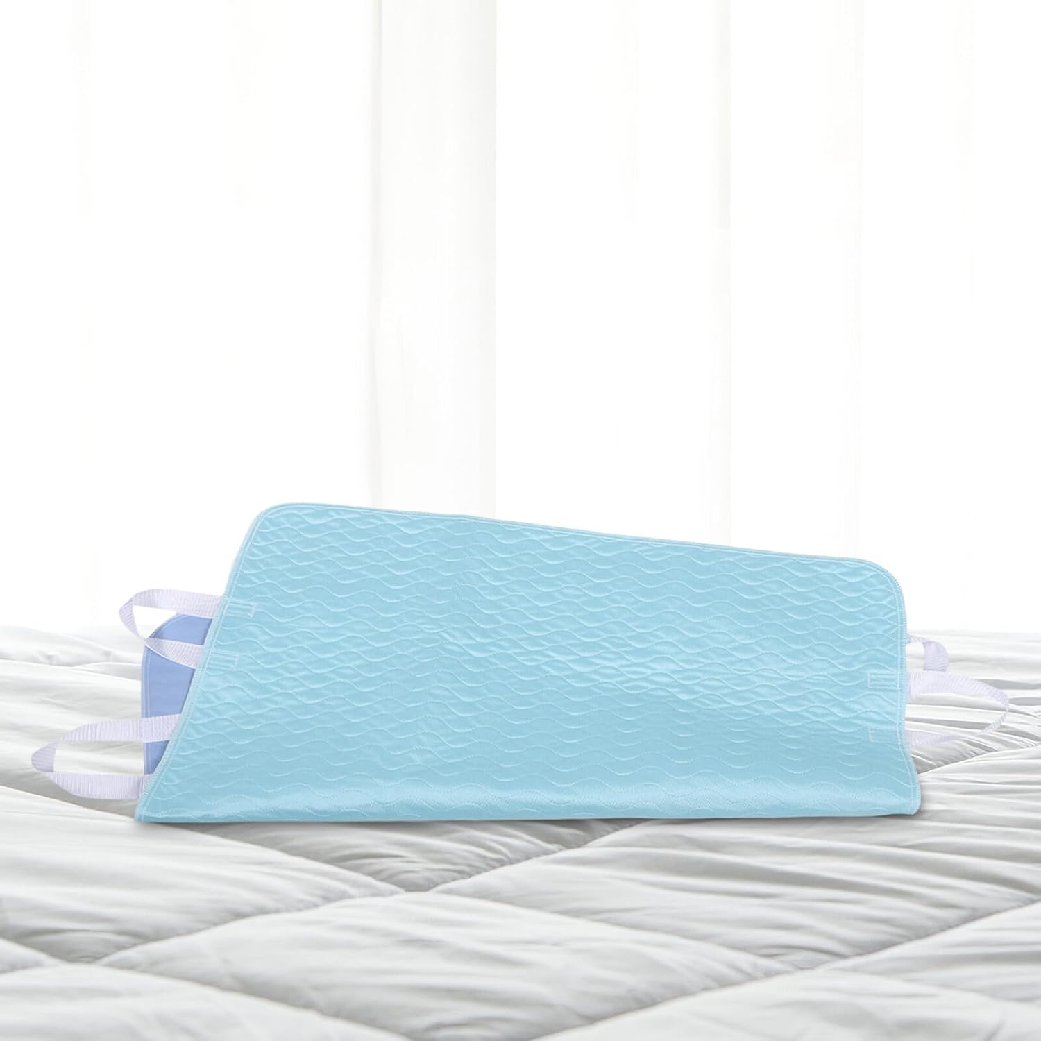 Luxshiny Reusable Waterproof Washable Bed Pads with Handles 91x86cm Absorbent Incontinence Underpads for Elderly Adults and Home Care