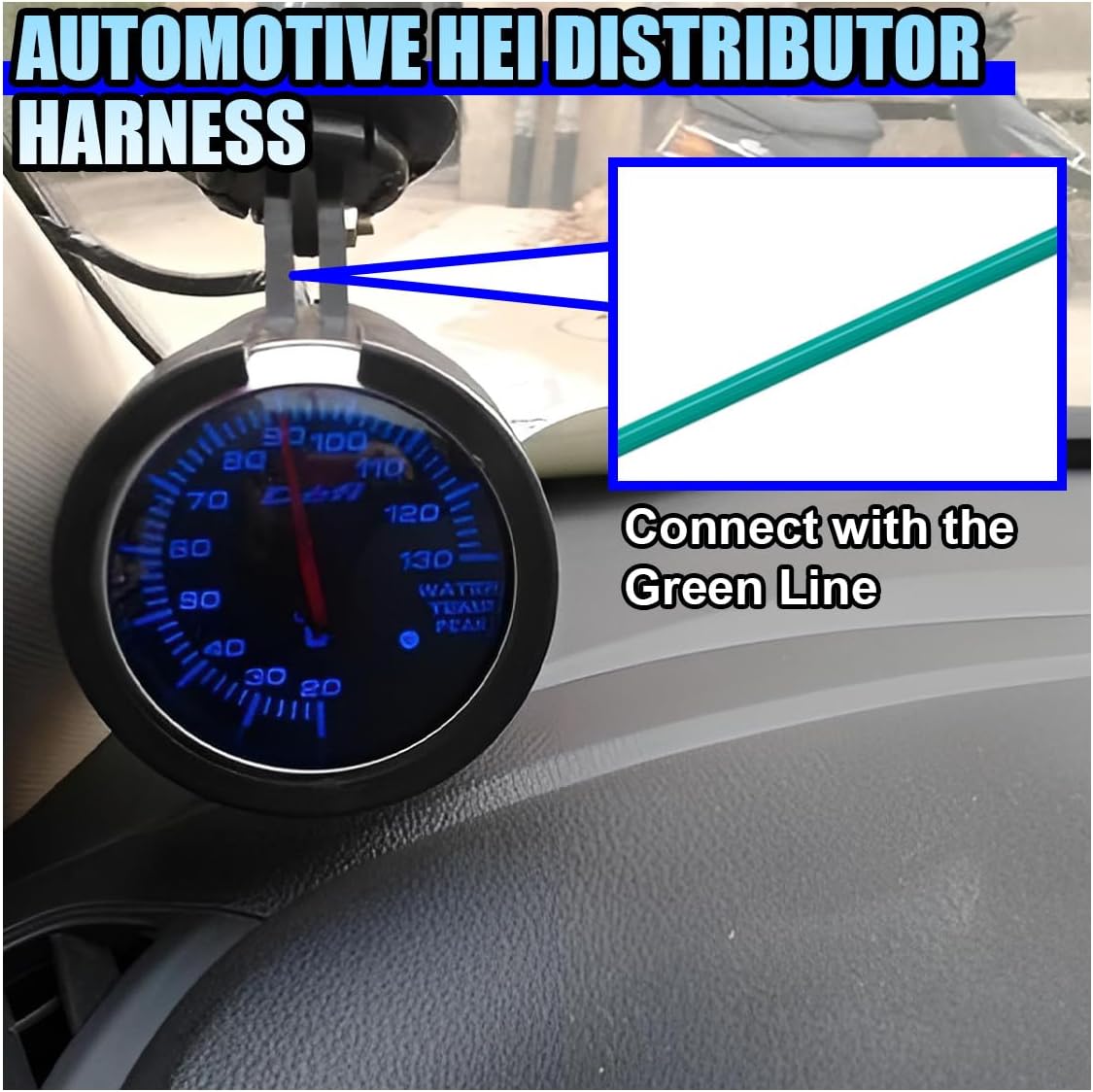 2PCS 170072 HEI Distributor Pigtail Wire Harness, 12V Battery & Tachometer Connector Plug, Ignition Coil Tach Accessories Suitable for Most Vehicles (2PCS with 4 Ties)