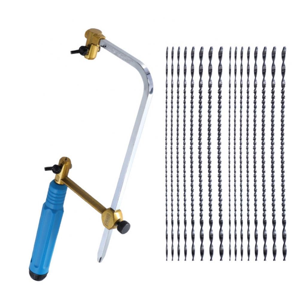 cuchillas de corte de metal, Sierra de calar en forma de U, marco ajustable, joyería de arco de sierra, herramientas manuales de bricolaje for artesanía en madera con 8 Uds./16 Uds. De cuchillas en es