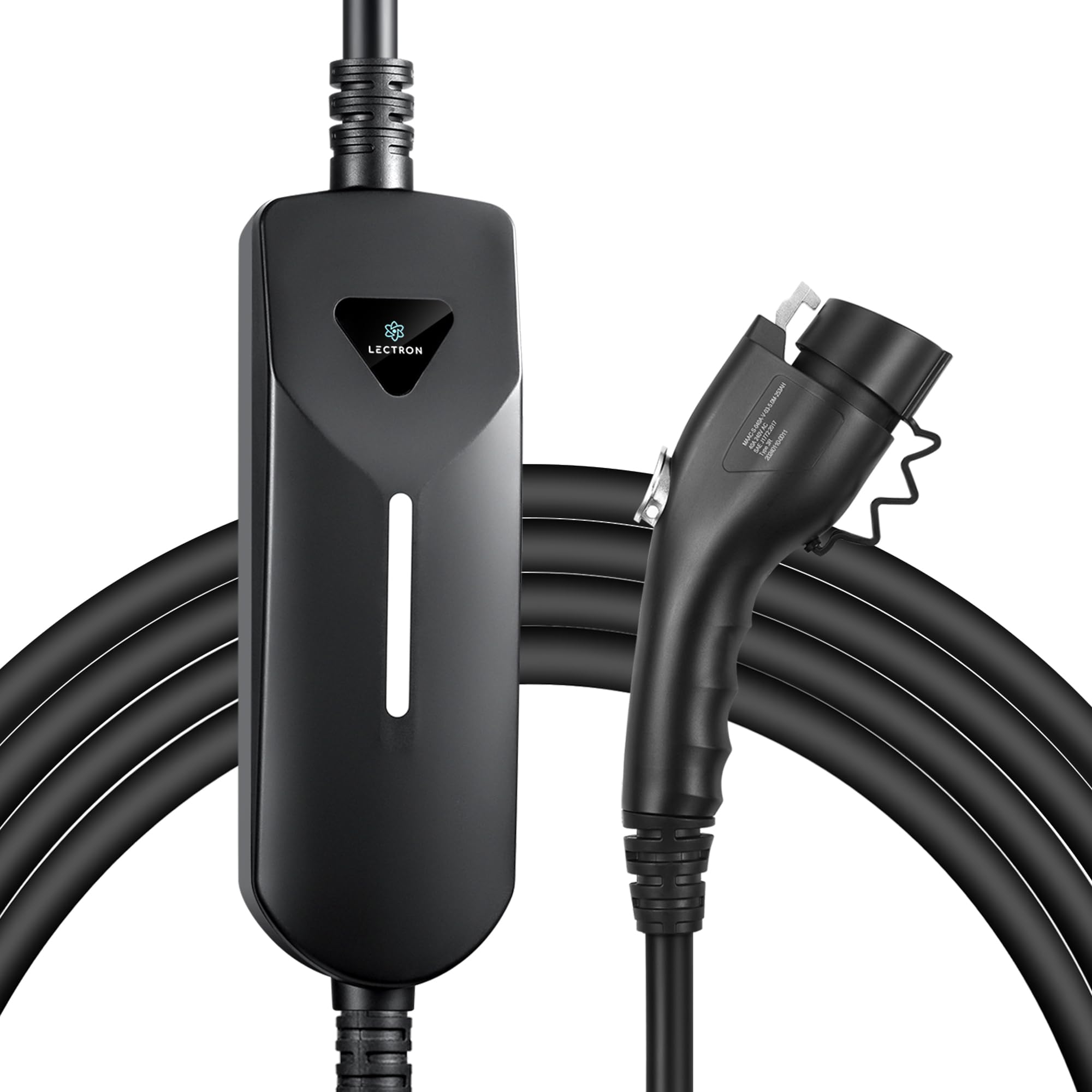 Lectron Caricabatterie Portatile EV Livello 1/2, 12A/40A, 9,6 KW. Doppia Spina NEMA 5-15 E 14-50, Cavo 4,9m, Compatibile J1772, IP65, Nero.