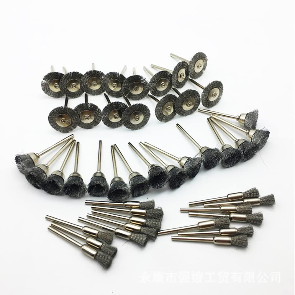 15PCS Polishing Wire Wheel Brush Carbon Steel Pencil Brush Shank Rotary Tool For Drill Rust Weld Shank Dia 0.12 inch