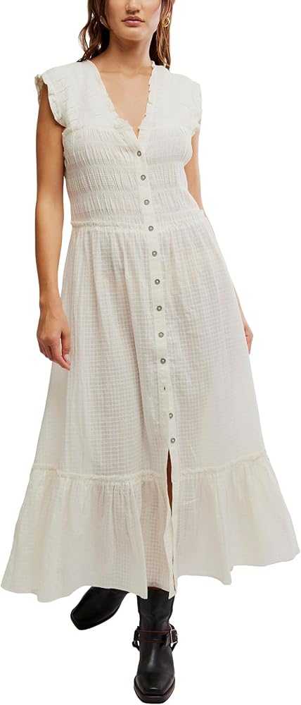 Free People Womens Desert Dazed Midi Clean Ivory XS (Women's 0-2