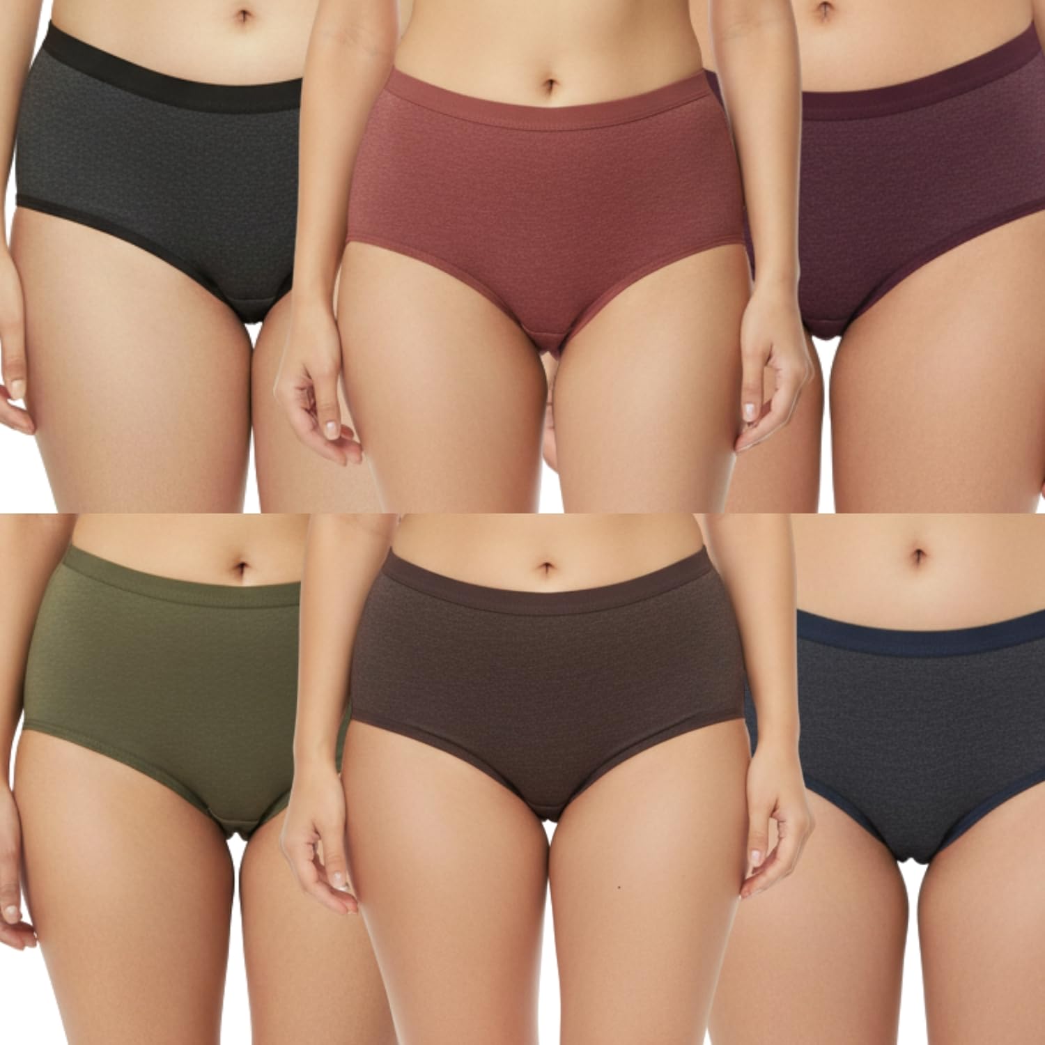 aimly Women's & Girls Regular Wear Seamless Cotton Hipster Solid Panties Combo Multicolor-picture-13