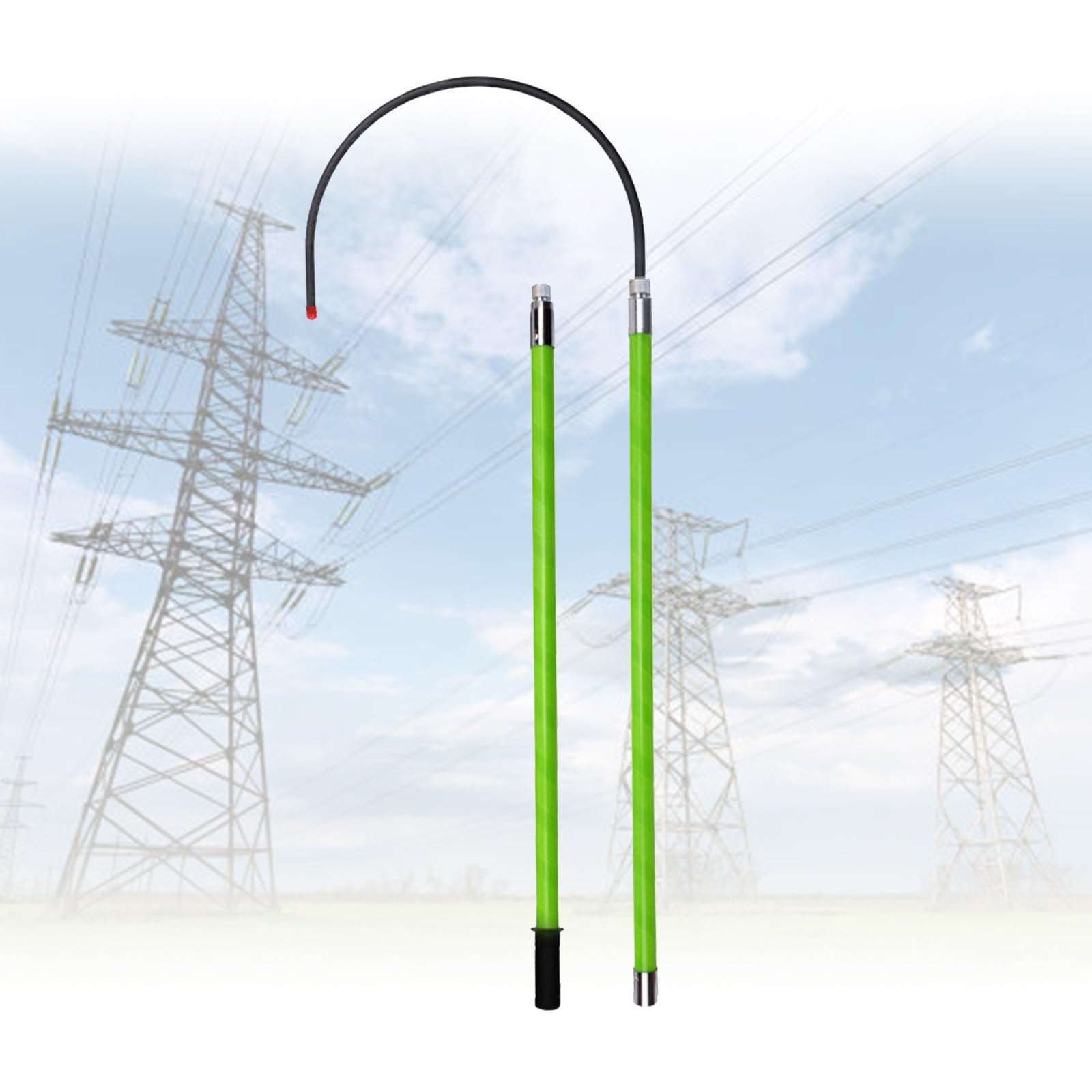 GLETSF High Voltage Insulated Rescue Hook for Electrical Safety, 35KV-110KV, Ideal for Linemen and Electricians, Includes Storage Bag, 3.0m Length (White 3.0m/9.8ft),White-3.0m/9.8ft