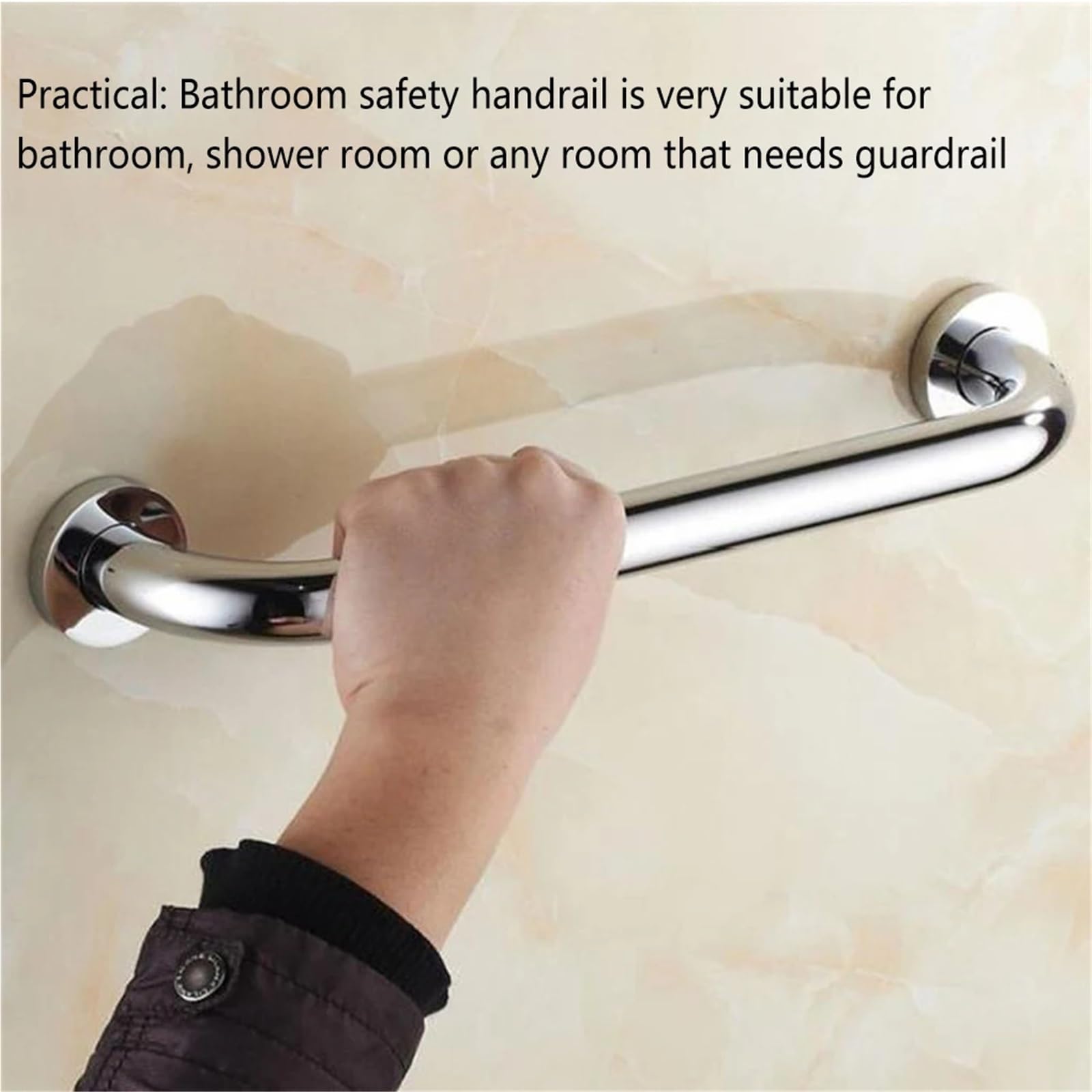 Barras de Apoyo para baños Barra de Agarre para Toallas de Acero Inoxidable para baño, Barra de Pared Antideslizante con Buen Agarre para tocador Grueso, 50 cm Tirador de baño(50cm)