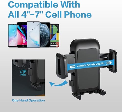 Miniatura 2 de Soporte de teléfono para automóvil, soporte universal para teléfono celular para automóvil, parabrisas con fuerte succión, estabilizador