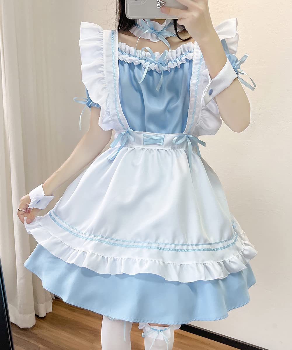 Maid Dress Femme Cosplay Anime Outfit French Maid Halloween Costume Including Dress Headwear Apron Anneau de Manchette Anneau de Jambe