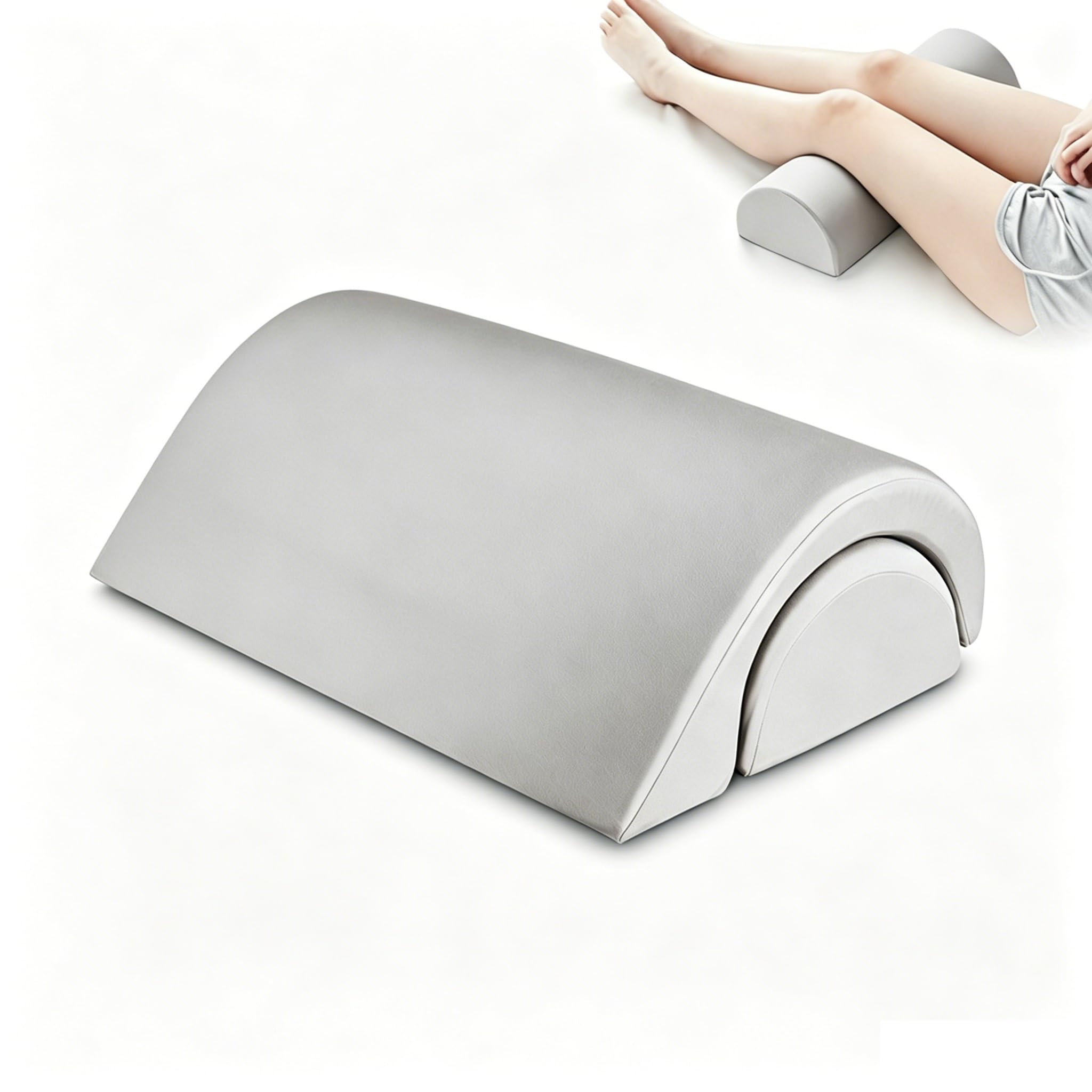Almohada para piernas de media luna, cojín de rodilla semicircular para piernas, rodillas, espalda baja y cabeza, almohada lumbar de espuma viscoelástica para dormir en la cama, almohada