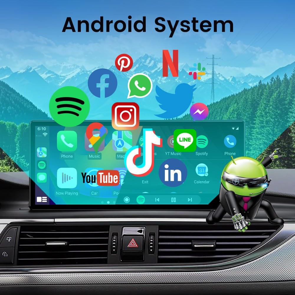 Estéreo Android 14 Para Audi A6 C7/A7 2012-2018 - Pantalla Táctil 9", CarPlay Inalámbrico, Android Auto, GPS, 4+64GB