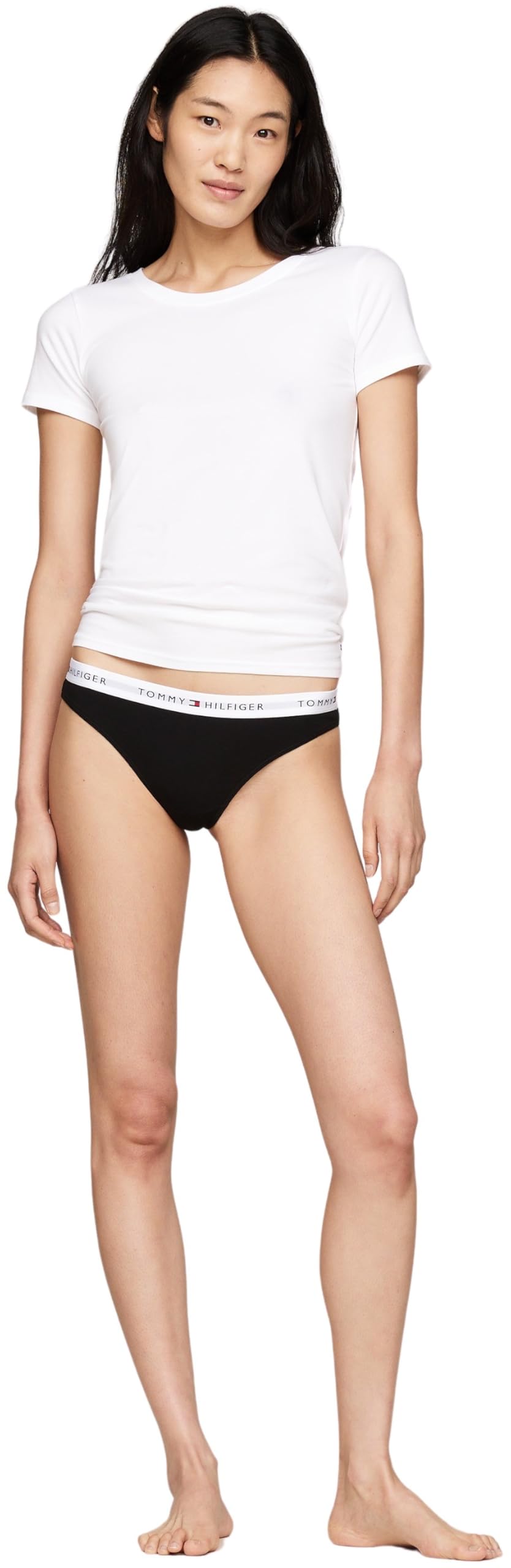 Tommy Hilfiger Braguitas Tipo Tanga Mujer Pack de 3 Thongs Ropa Interior, Negro (Black/Black/Black), S