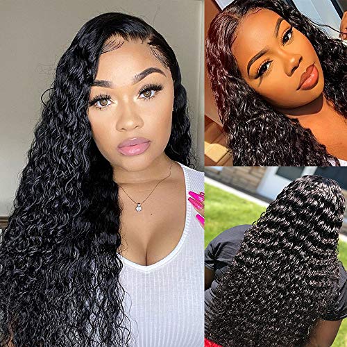Deep Wave Human Hair Bundles 100% Unprocessed Virgin Hair Bundles Remy Human Hair Bundles Brazilian Virgin Hair Bundles Deep Curly Hair Bundles Wet and Wave Hair Weave Human Hair Bundles