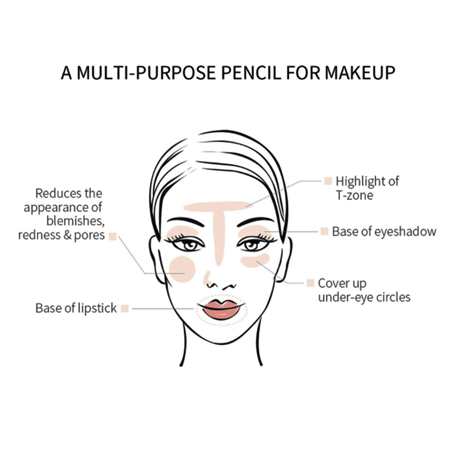 6 PCS Dark Circles Treatment Multi-Use Concealer pen, Wonder Concealer Pencil Tricolor, Professional Makeup Covered Concealer Pen Tattoo Concealer for Eye Dark Circles Spot Scar Tattoos : Beauty & Personal Care