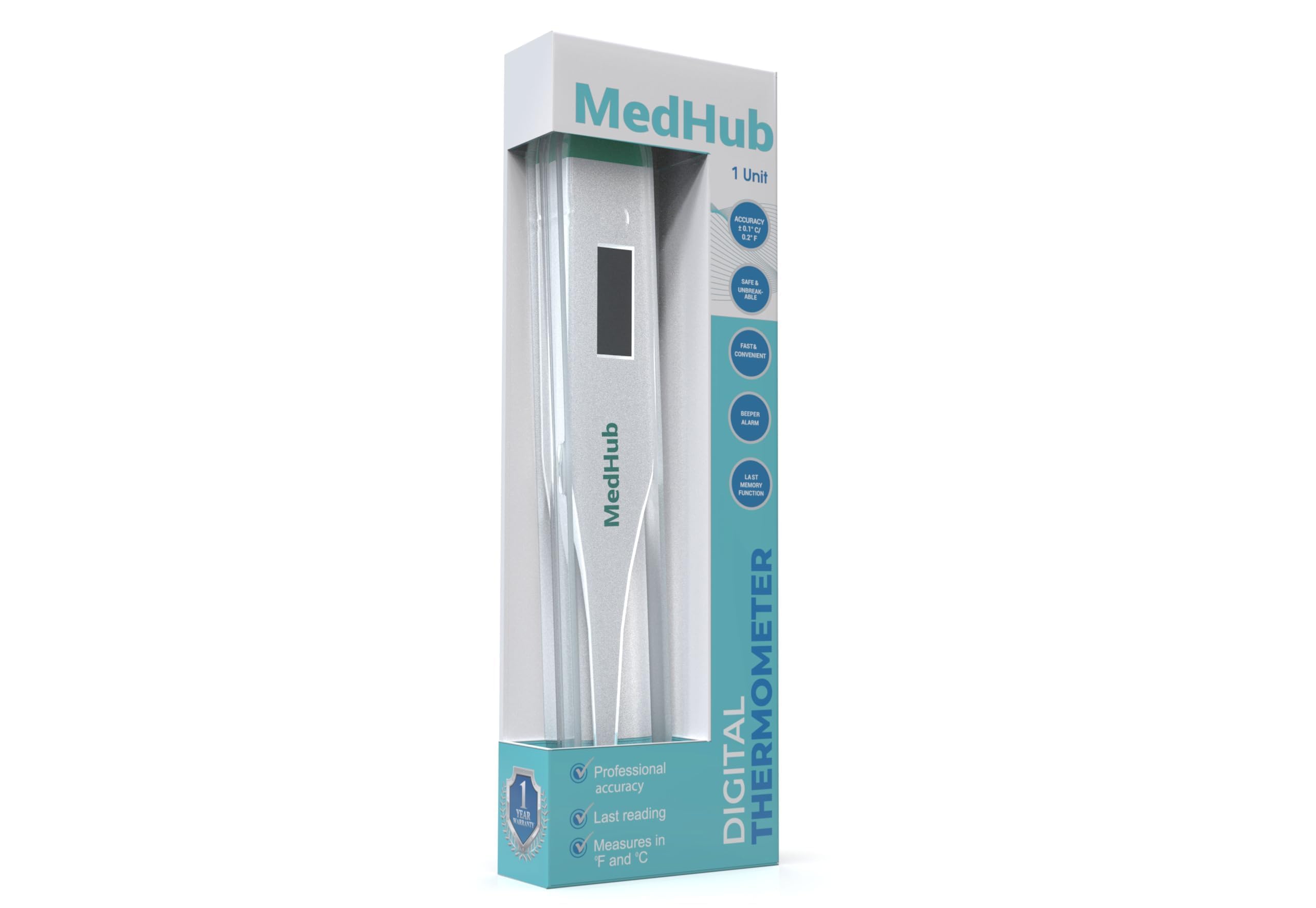 MedHub Digital Thermometer for Temperature Reading | Fast & Reliable Medical Thermometer for Adults, Kids & Babies | LCD Display, Fever Indicator & Memory Function | Oral & Underarm Use (White)-image-19