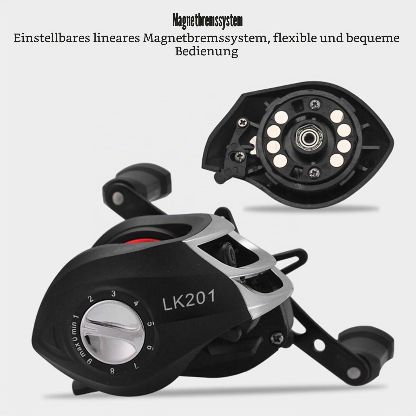 Baitcasting Reel Angelrolle 8KG Max Drag 17 1 Kugellager 7,2:1 Übersetzungsverhältnis Angelrollen, Leichtes Bait Finesse System Süßwasser-Salzwasser-Wurfrolle(Left)