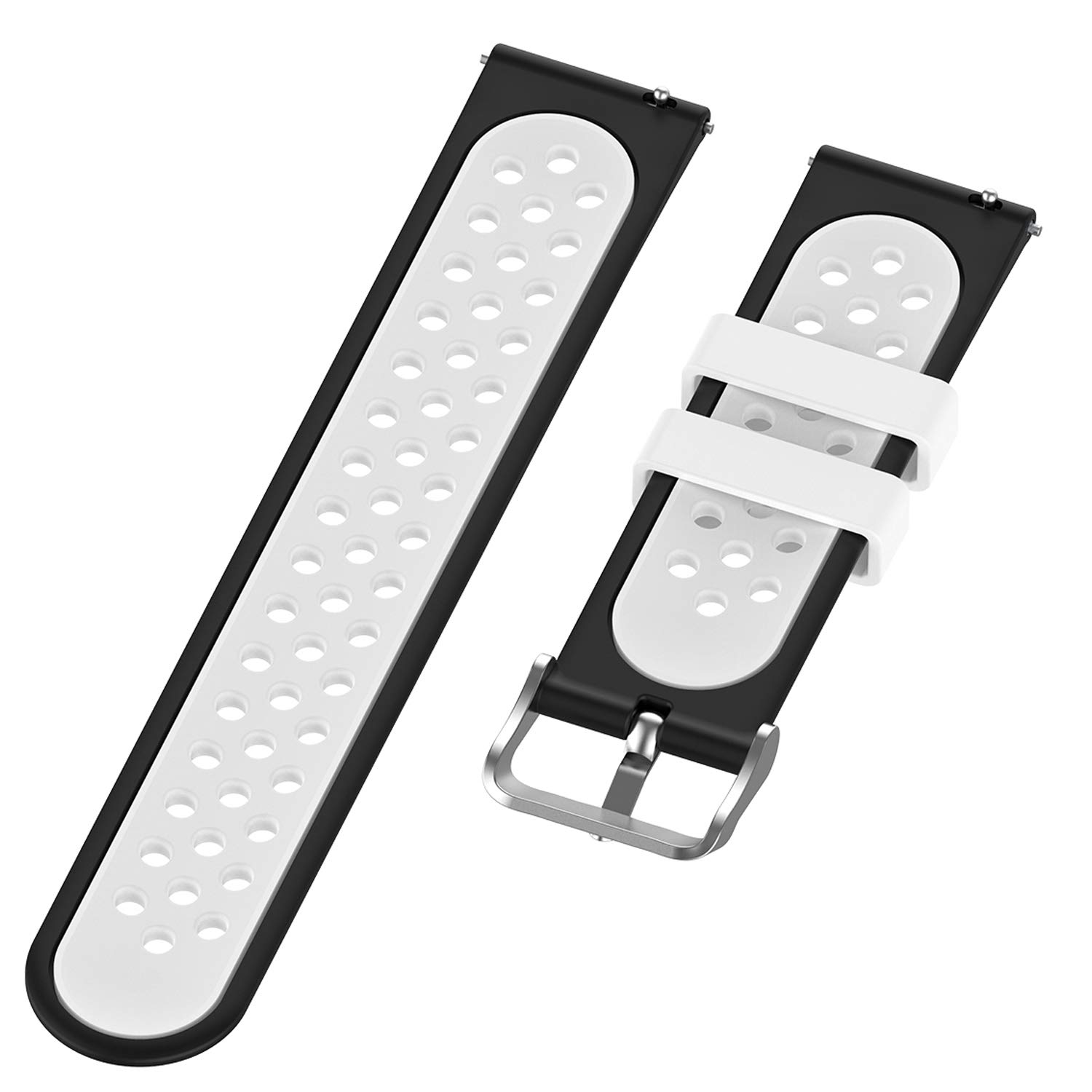 Cinturino di ricambio compatibile con TicWatch Pro X, unisex, in silicone, per smartwatch TicWatch Pro X/TicWatch Pro 3 (nero verde)