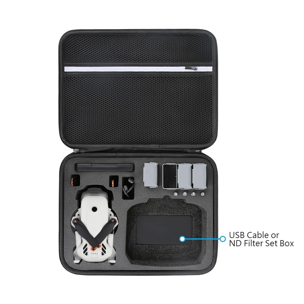 Lito X1 Custodia da trasporto, custodia rigida portatile per DJI Lito X1 Fly More Combo, telecomando RC2 o RCN3, batteria e accessori per cavi, Nero , Custodia