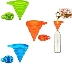 3 Pack Collapsible Silicone Funnel for Beer Oil and Liquid Transfer (Large )