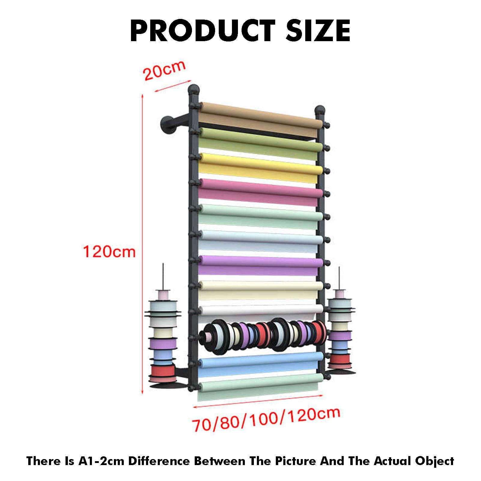 Aufbewahrungsregal für Stoffrollen zur Wandmontage, Vinylfolie, Textil- und Lederorganizer, platzsparender Halter für Bastelbedarf, Zuhause, Studio und Werkstatt