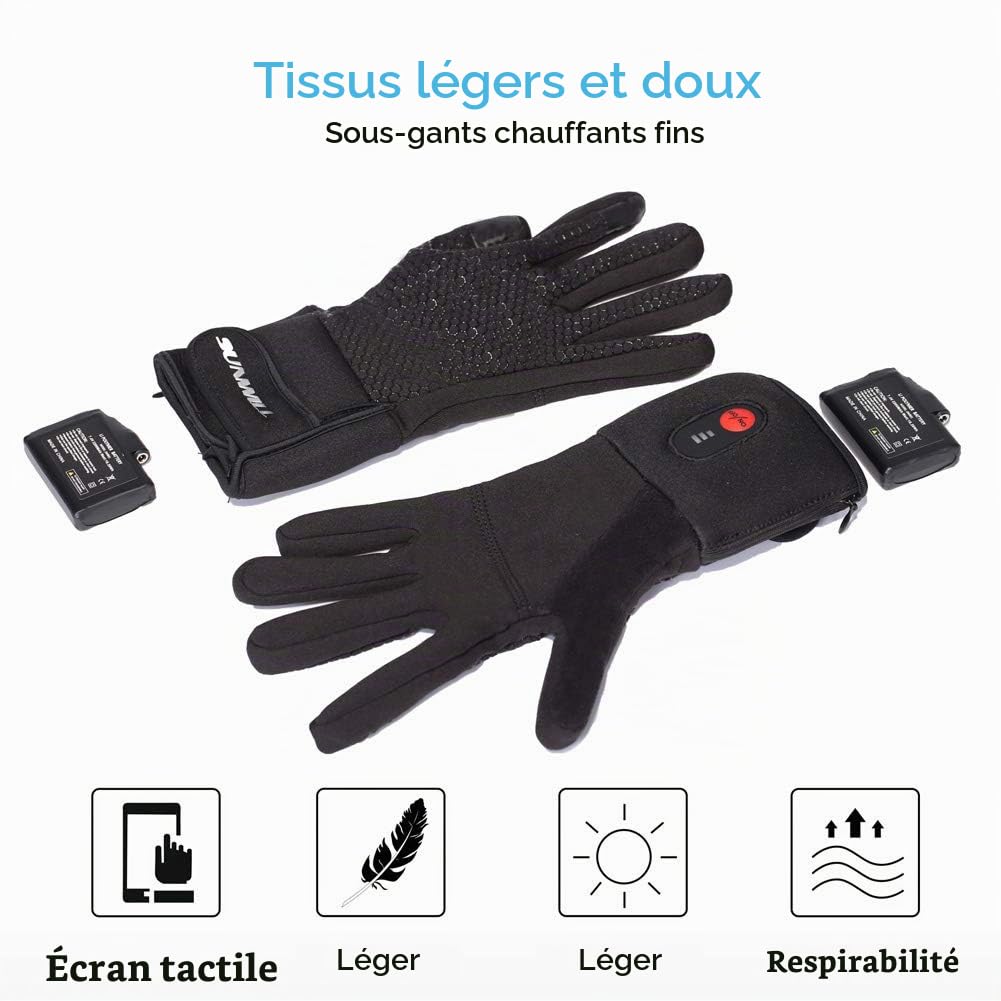 Gants chauffants électriques pour homme et femme, rechargeables, chauffants pour l'hiver