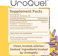 Vista 5 de UroQuel - Natural Bladder Control Cranberry Supplement - Reduce Bathroom Urgency, Frequency, Incontinence, with Flowens - OBGYN Formulated