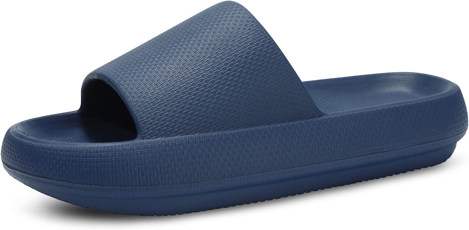Slides for Women Men Pillow Slippers Non-Slip Bathroom Shower Sandals Soft Thick Sole Indoor and Outdoor Slides