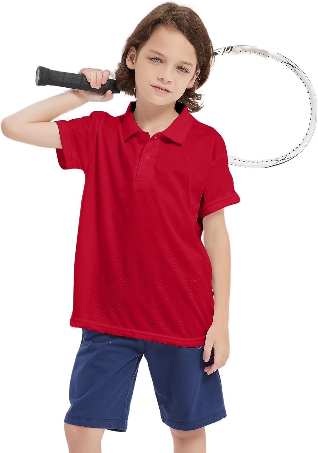 3 Pack Boys Youth Kids Polo Shirt Mesh Athletic Quick Dry Short Sleeve Golf Shirt Moisture Wicking Active Tops(Age 5-16) - Image 4