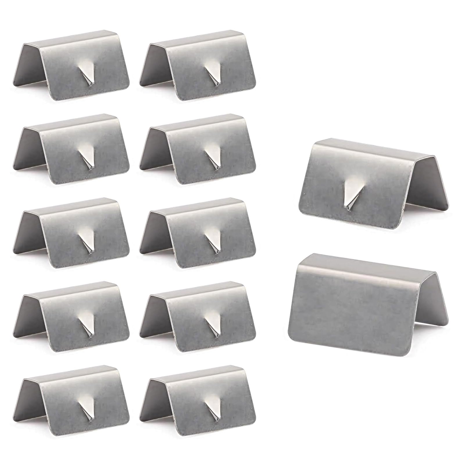 Sephile12 PCS Car Wind Deflector Buckles, Windproof and Rainproof Deflector Metal Fixed Window Clamp, Glass Clamp Installation Accessories, Compatible with HEKO G3 Sned (Silver)