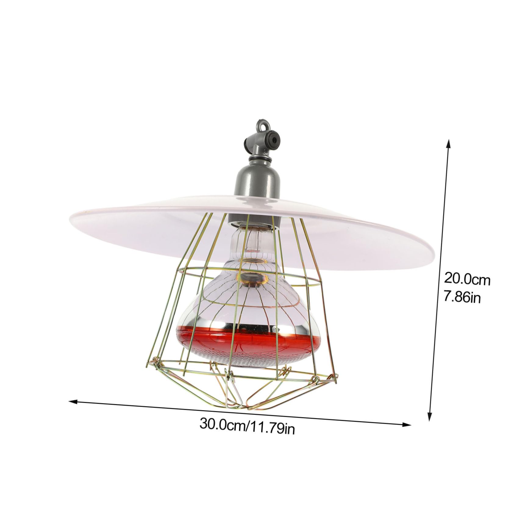 COLLBATH Lampada Riscaldante per Animali da Allevamento Colore Casuale Coprilampada in Metallo e Rete di Protezione, Buona Efficacia Termica e Resistente per Gabbie di Piccoli Suini