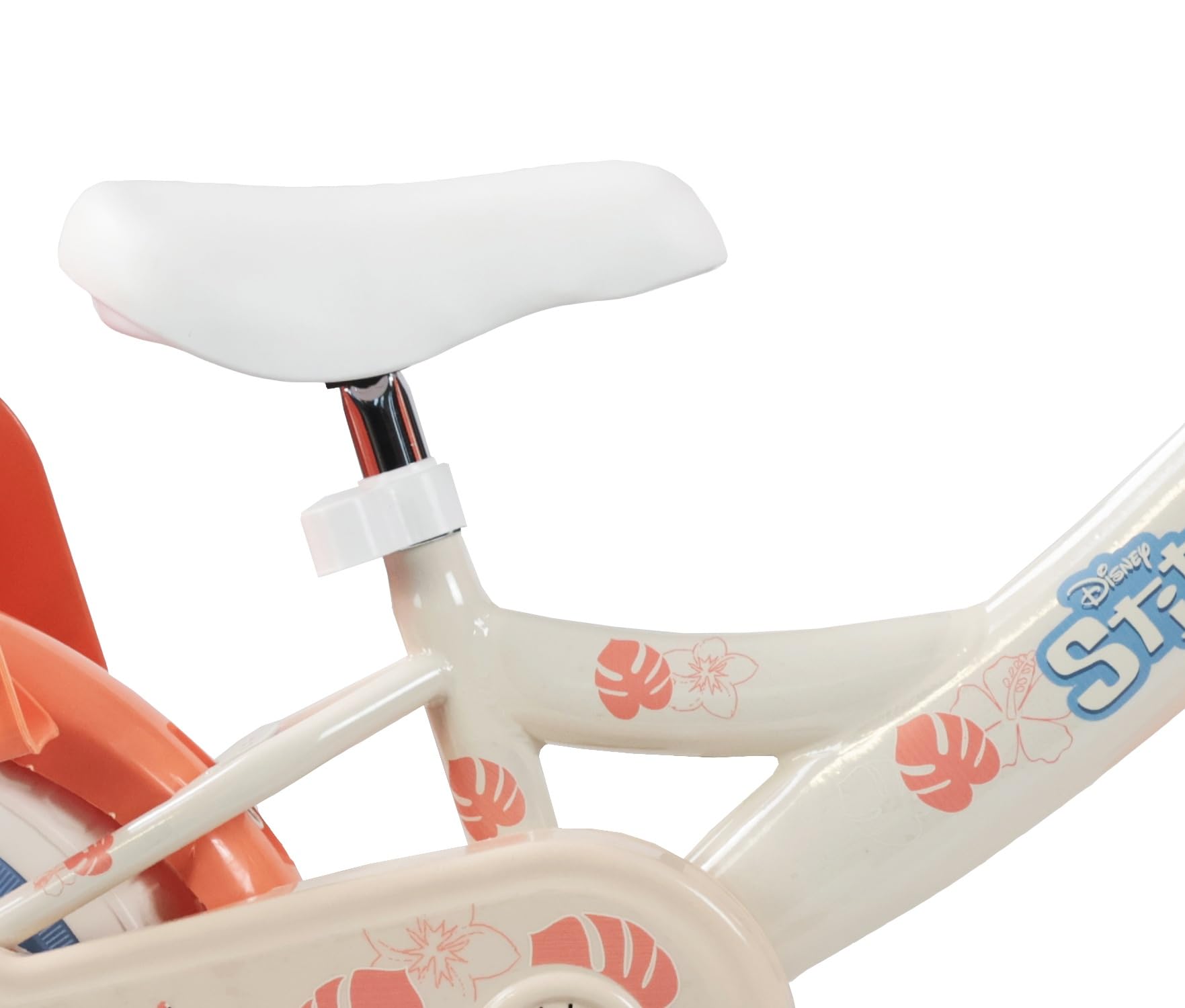 Vélo Enfant 12' Stitch équipé de 1 Frein, Panier Avant, Porte poupée arrière, Garde boues, Carter et stabilisateurs Amovibles