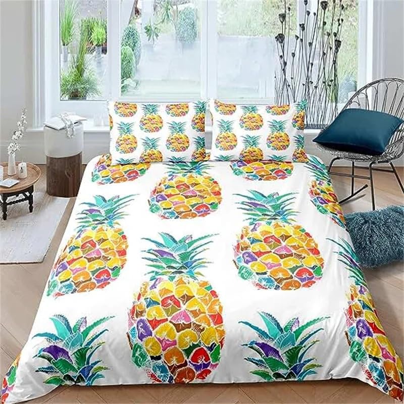Duvet-Cover-Queen-Size-Pineapple-Soft-Breathable-Microfiber-Comforter-Cover-for-Aldult-Kids-Bedding-Sets-with-Zipper-Closure-Quilt-Cover-90x90-2-Pillow-Shams-20x-26 61MvRLgwLcL
