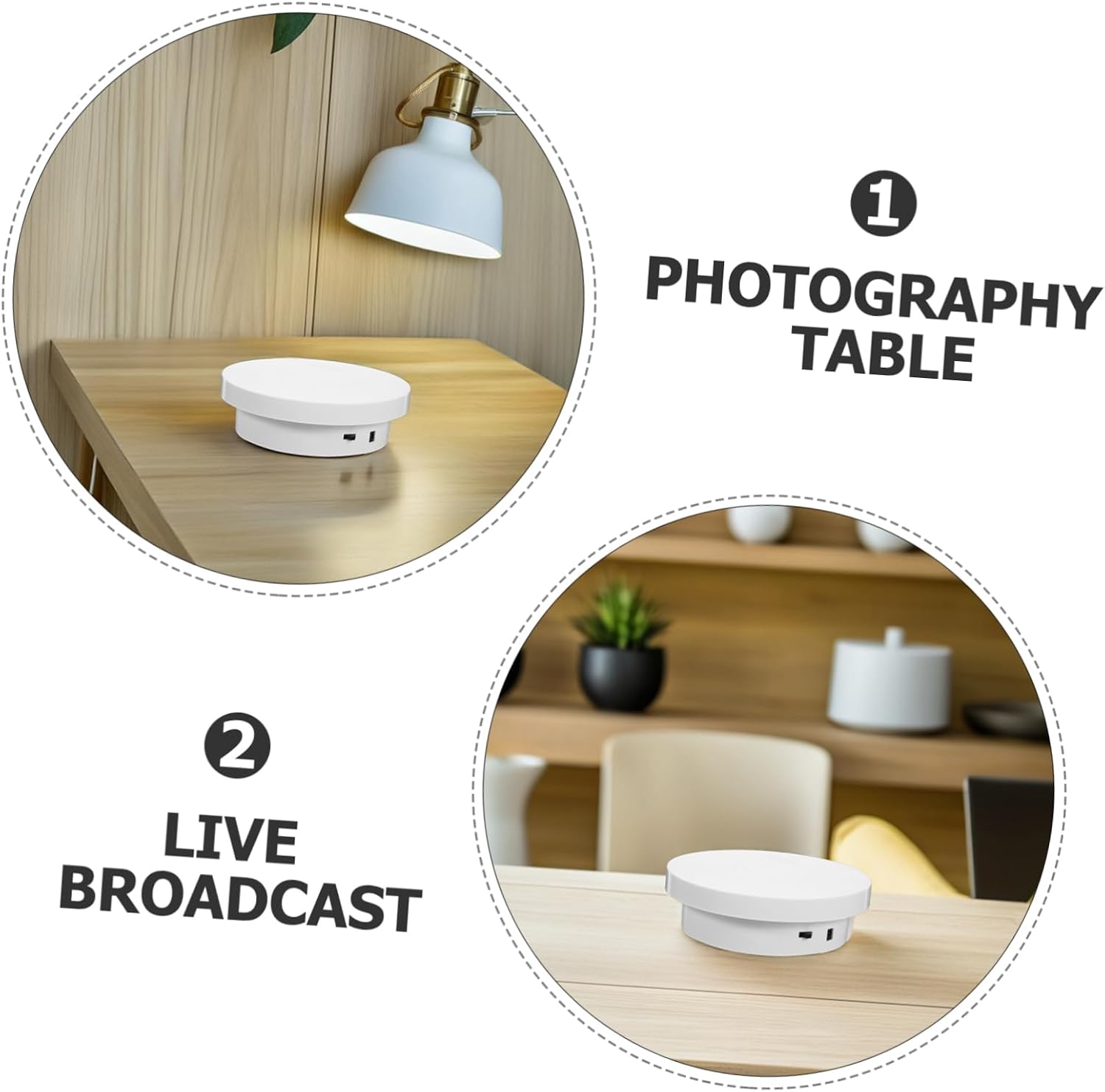 Motorized Rotating Display Stand 14cm Electric Photography Turntable for Jewelry Models and Live Streaming Automatic Spinning Platform USB Charging