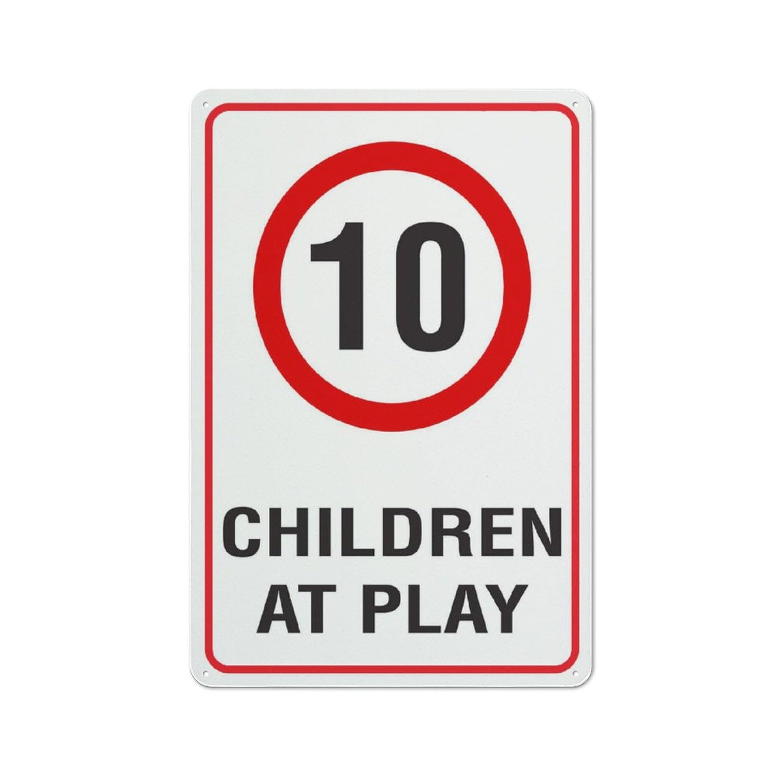 Peiyeety A05 Children At Play 10Km Speed Limit Sign 8"X12" Rust Free Aluminum Signs Outdoor, Metal Tin Sign For Home, Business, Yard