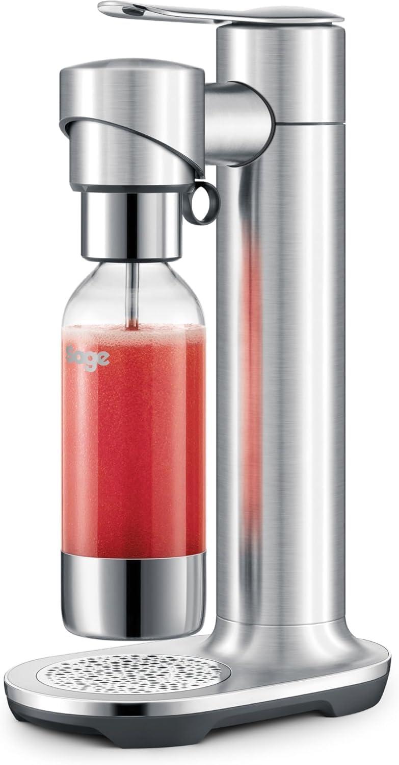 The InFizz Fusion Home Soda Maker - for Sparkling Water, Juice, Cocktails and All Fizzy Drinks, Brushed Stainless Steel - UAE Version, 2 Year Manufacturer Warranty, CO2 Cylinder Sold Separately
