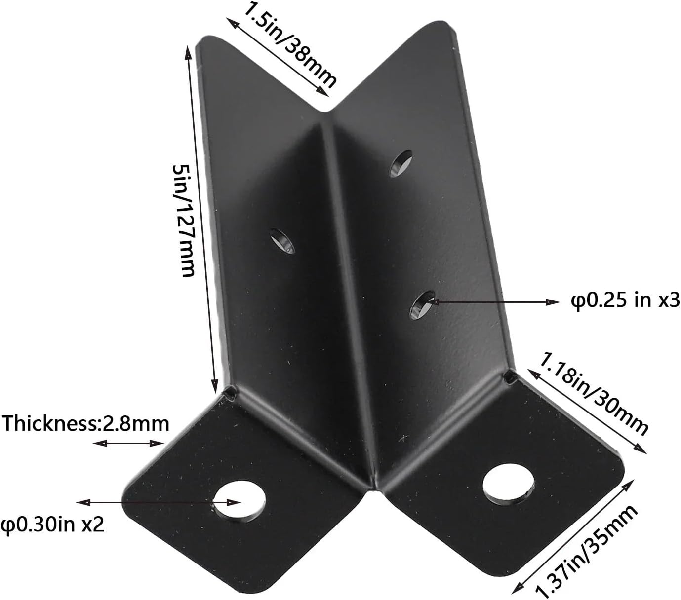 4pcs/Set Adjustable Deck Post Anchor Base Brackets for Pergola DIY Courtyards Wood Pile Fence Support Reversible Wood Fence Post