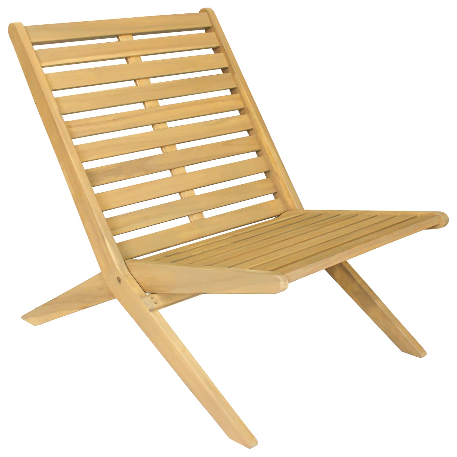 Happy Garden - Sillón plegable de acacia FARO con cojines beige - Sillón interior y exterior