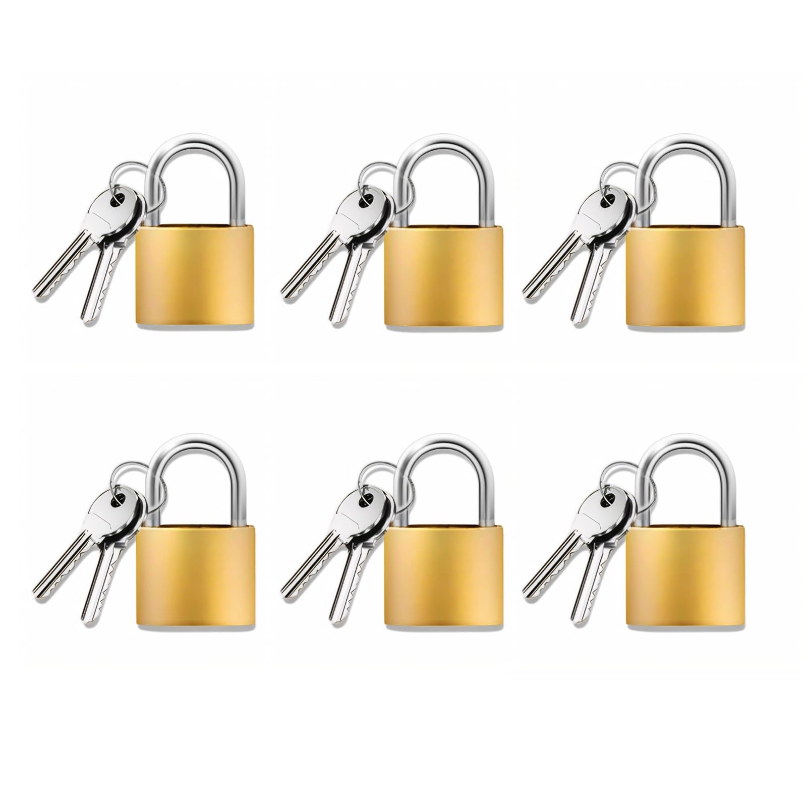 Luggage Locks with Keys, 20mm Small Padlock School Gym Locker Lock, Keyed Metal Pad Locks for Travel Baggage & Suitcases, 6 Pack