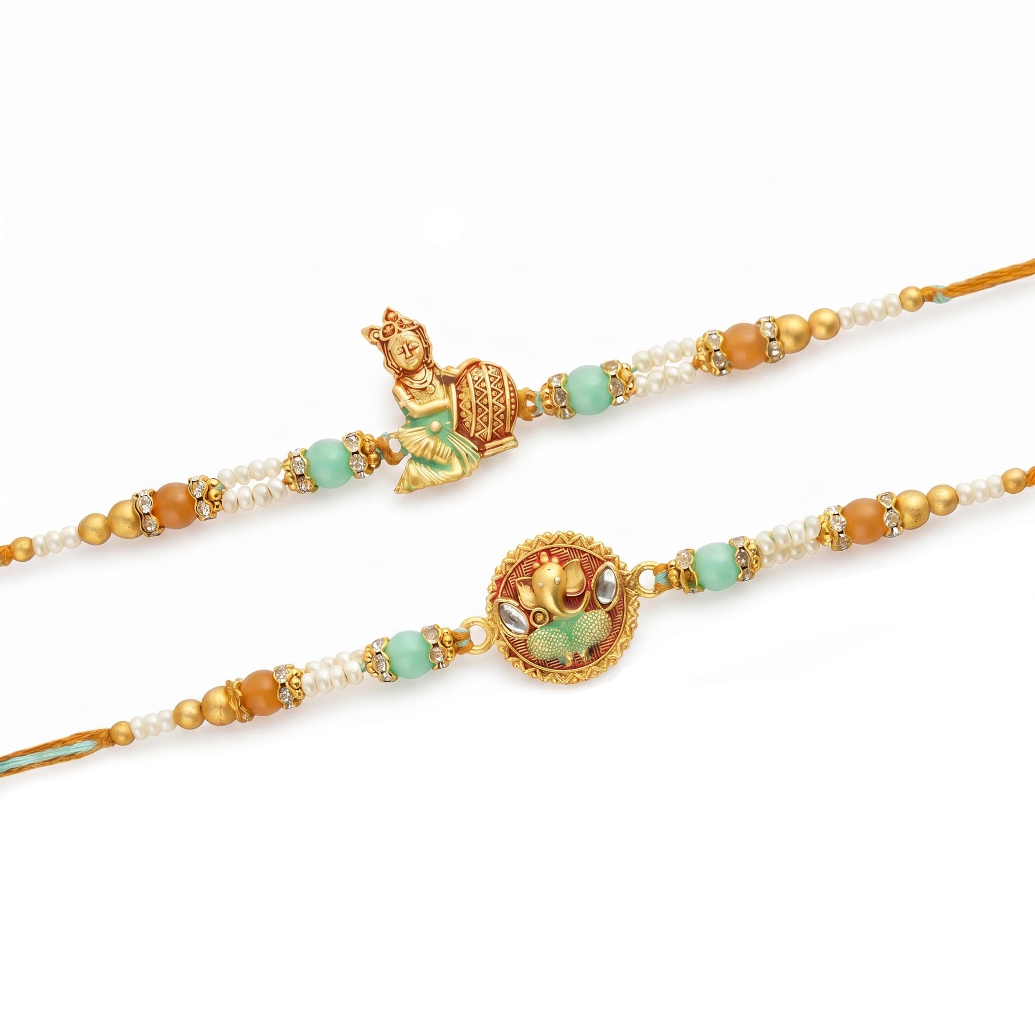 TIED RIBBONS Zestaw 2 rakhi dla brata z zestawem upominkowym | mini karta | Roli Chawal Tika - Raksha bandhan Rakhi bransoletka dla brata Rakhi 2 zestawy | Rakhi dla Bhaiya | nić Bhai Rakhi, 13 Inch