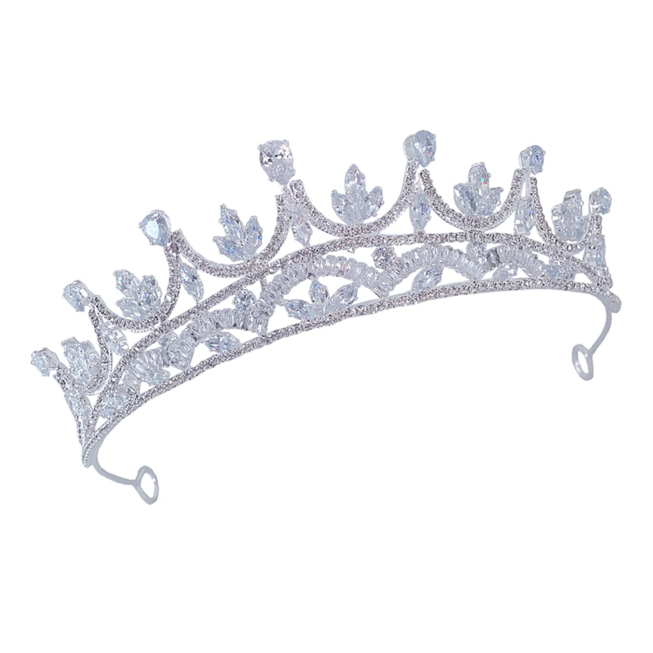 Tocado de Circonita para Novia, Adorno Elegante de Boda en Plata